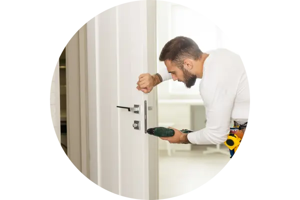 Technician working on a lock