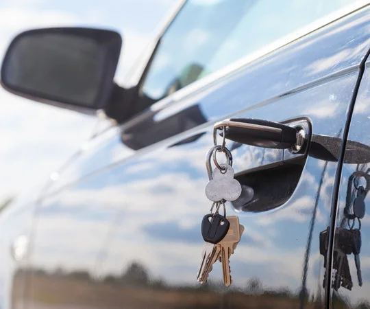 Keys in a car door lock