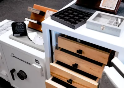 Built-in shelving in an American Security safe