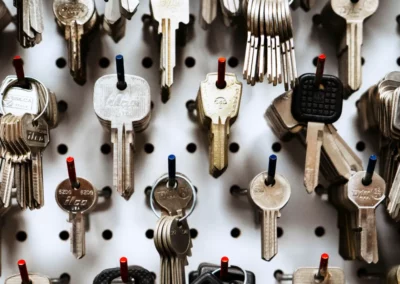 Blank keys on the wall